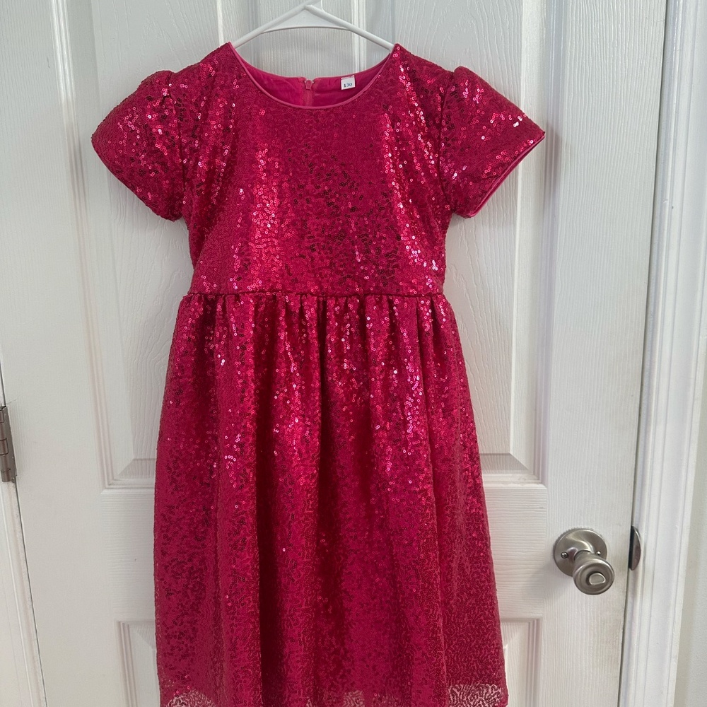 Fuchsia (Pink) sparkly size 7-8 girls dress